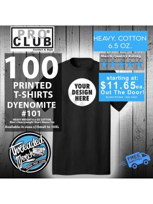 100 Pro Club Custom Screen Printed T Shirts Special